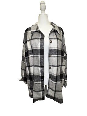 PRETTYGARDEN Women's Fall Clothes Plaid Shacket Jacket size XXL NWT